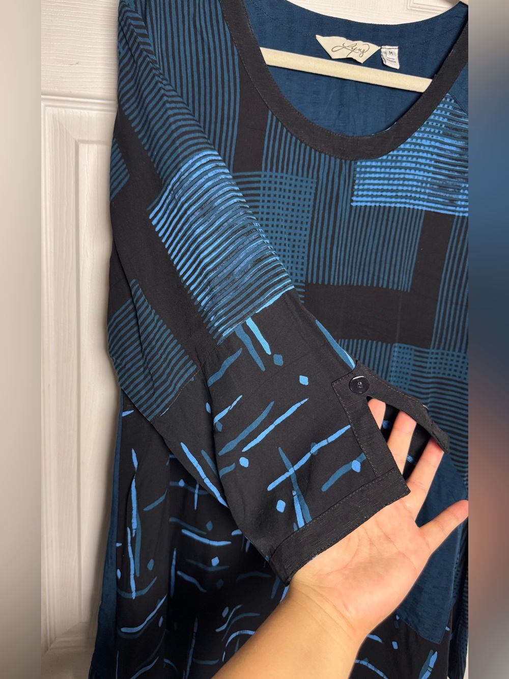 Lyng Designs "Kiana" Pocket Tunic Top Art to Wear Artsy Lagenlook Quirky Boho - Picture 5 of 12